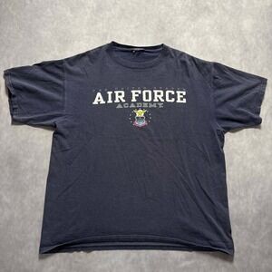 Vintage US Air Force Academy T-Shirt Mens XL Navy Blue Graphic Military USAFA